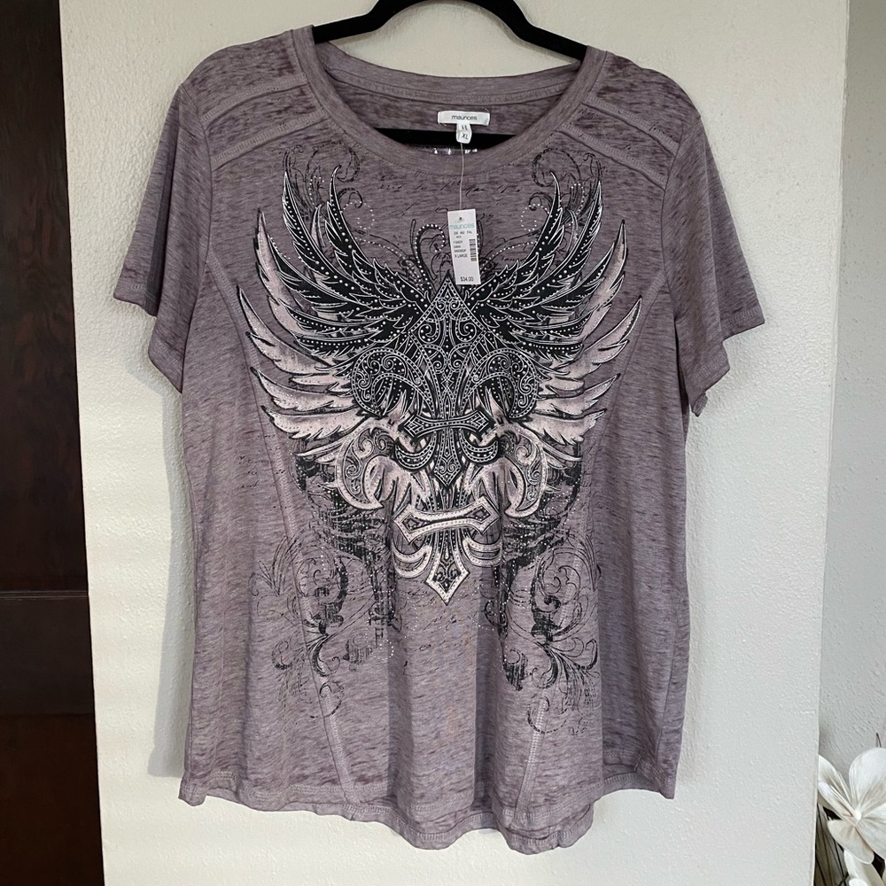 Maurices wings with bling women’s top NWT